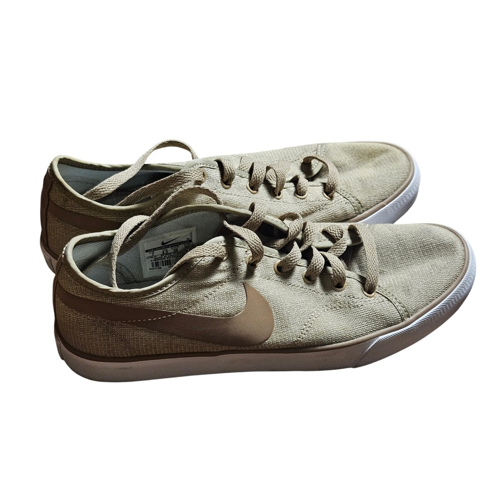Nike Primo Court Low Canvas Trainers Sneakers Low Top Womens 7 Beige 631635-223